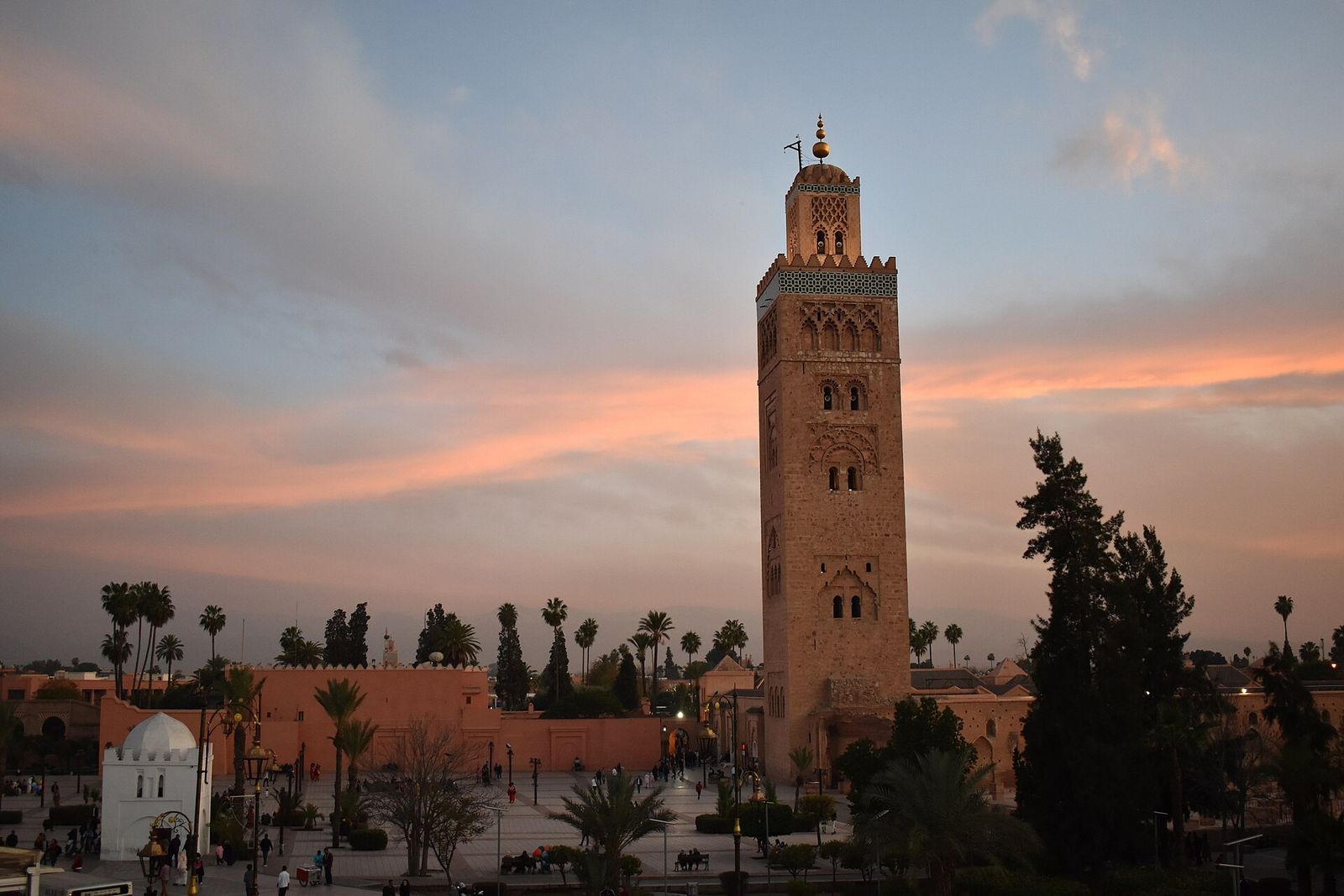 Minaret de la Koutoubia au coucher du soleil, Marrakech
